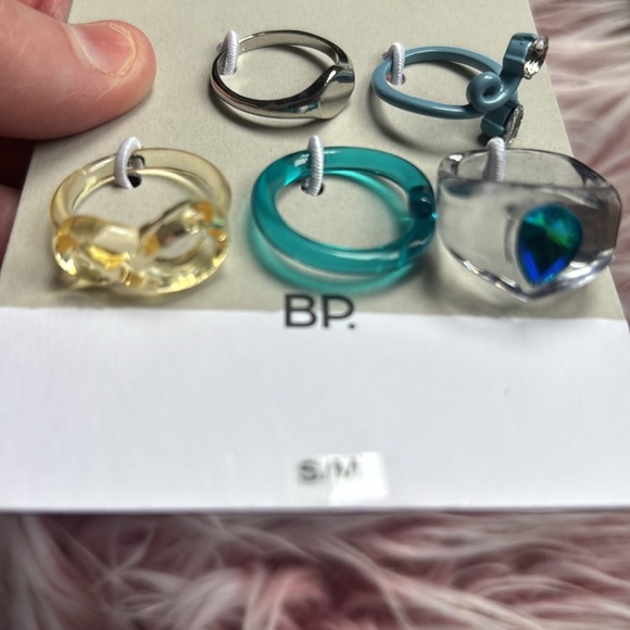 NWT BP BŁUE/CŁEAR RING SET S/M - Picture 6 of 7